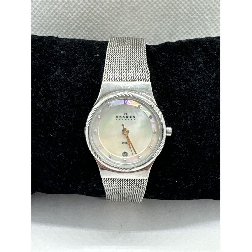 Skagen 880SSSG Women Silver Stainless Steel Mesh Analog Dial Quartz Watch AEA168